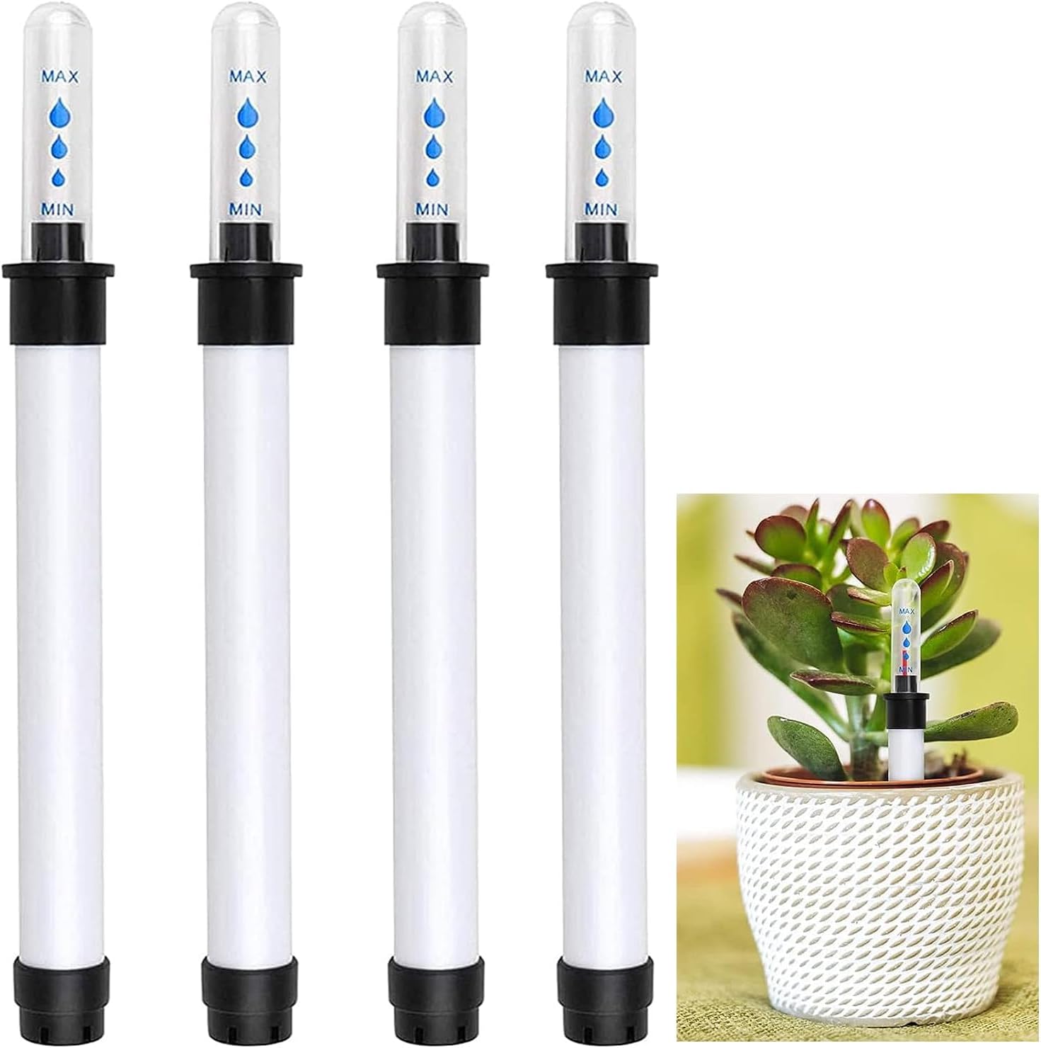 Lot De 4 Indicateurs De Niveau D'Eau Pour Plantes - Jauge Humidité Réservoir Et Pots De Fleurs