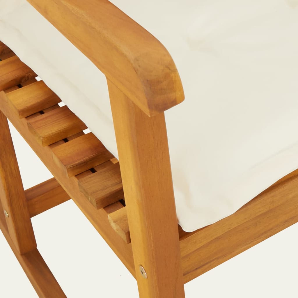 Chaise à bascule avec coussin | Rocking chairs | Fauteuil à bascule | Fauteuil de relaxation bois massif d'acacia612516 - 5