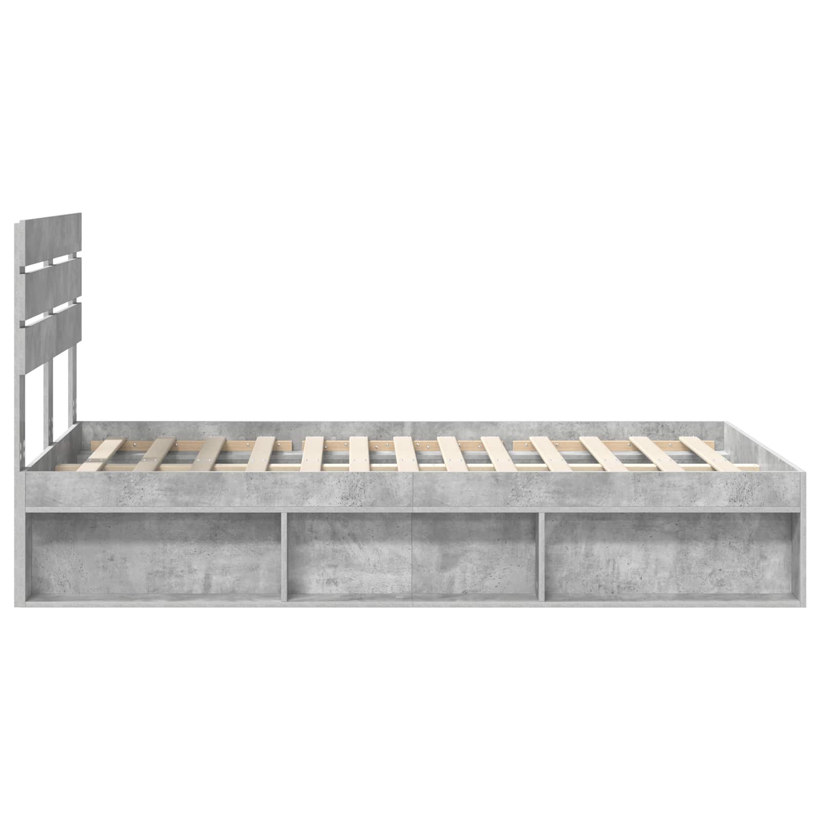 Cadre de lit gris béton 135 x 190 cm en pin massif - 8