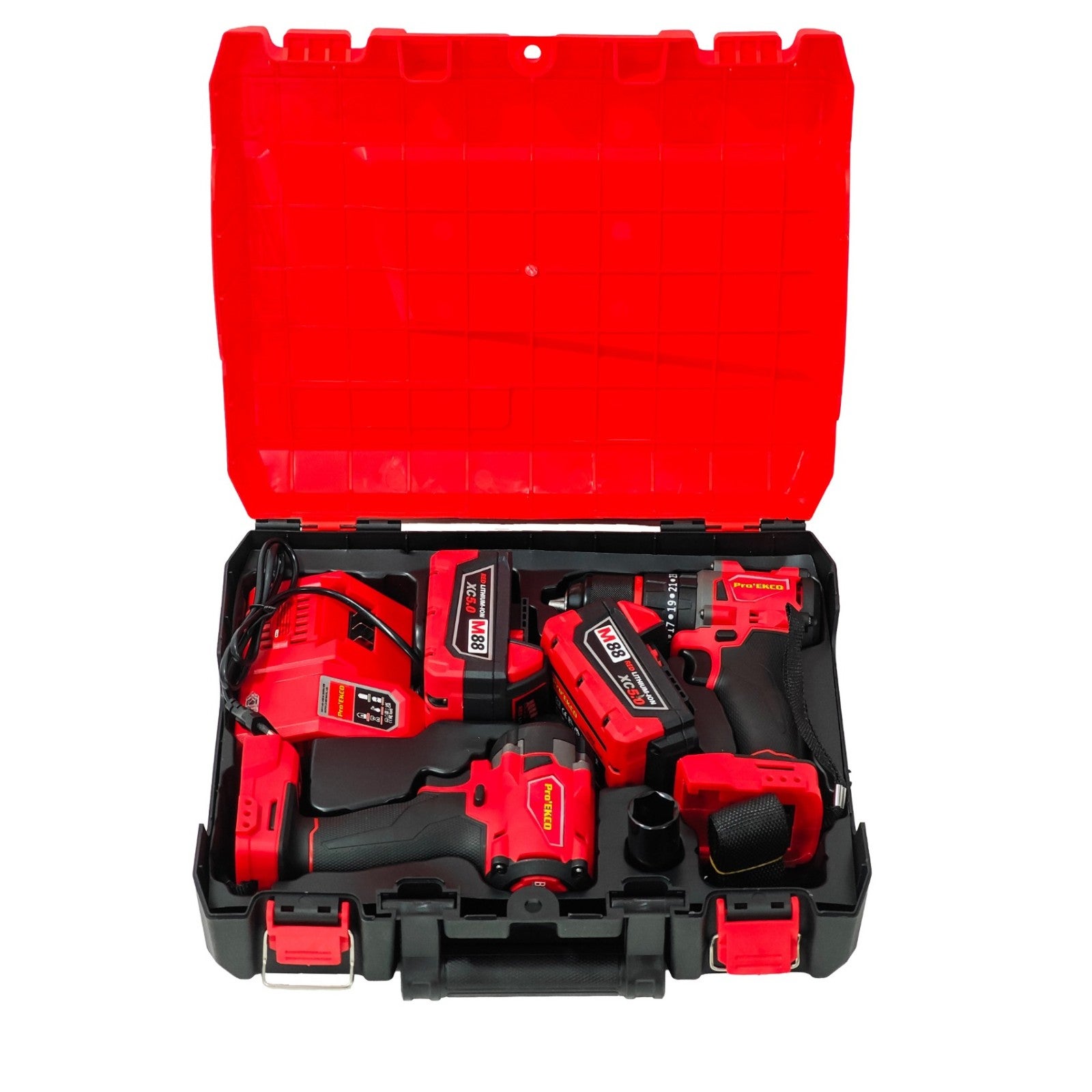 Trusa scule electrice DDT Pro'EKCO M88 FUEL, Brushless, 2 acumulatori 5 ...