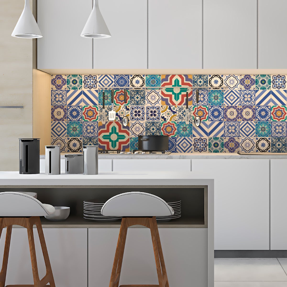 30 vinilo baldosas azulejos Elettra - adhesivo de pared - revestimiento sticker mural decorativo - 30stickers20x20cm - 3