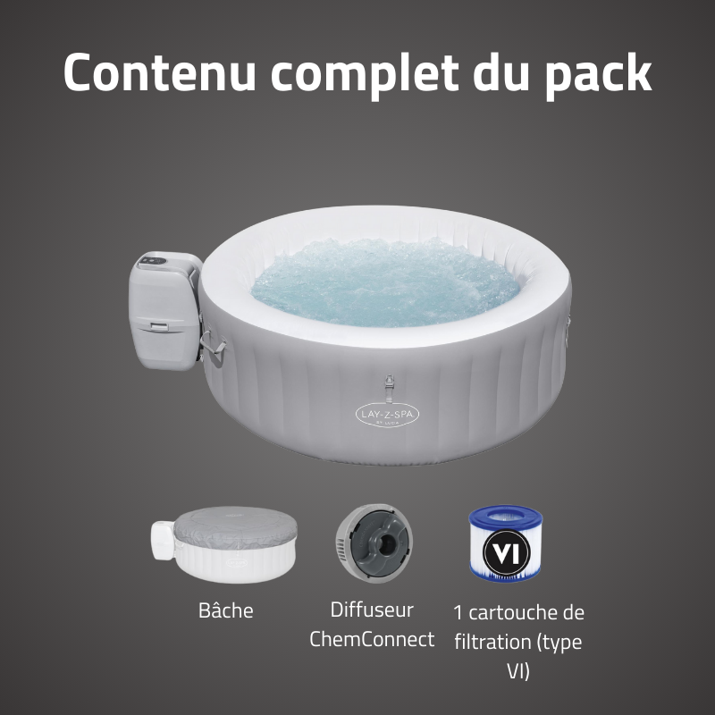 Bestway Spa gonflable rond Lay-Z-Spa St Lucia AirJet 2-3 personnes - 6