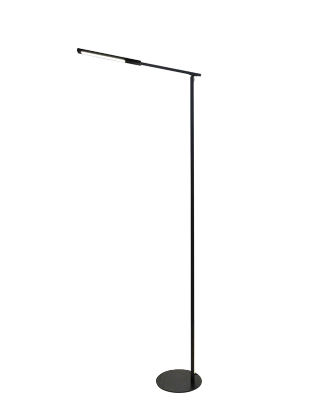 Ideal - Regulowana czarna lampa podłogowa LED z metalu wys. 130 cm Fabas Luce - Zintegrowane oświetlenie LED 10 W CCT (3000 K 4000 K 5000 K 6000 K)