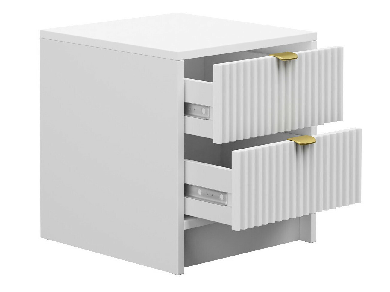 Table de chevet Comfivo Larmire 106, Blanc, 40x35x40cm, MDF, Stratifié - 2