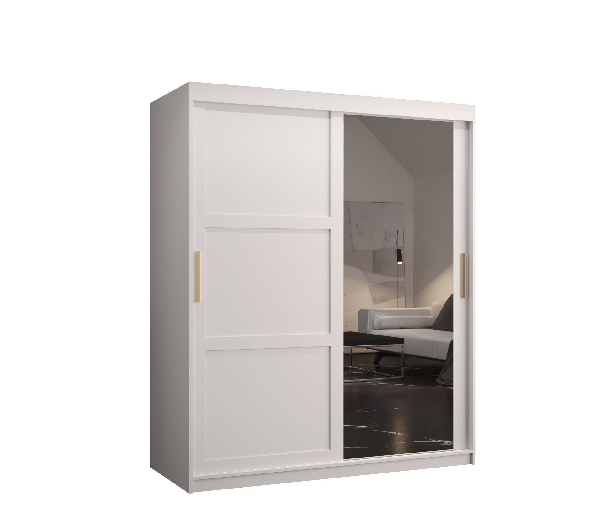 Szafa przesuwna garderoba RAMIRO 2 150 x 62 x 200 cm Biały - Abiks Meble