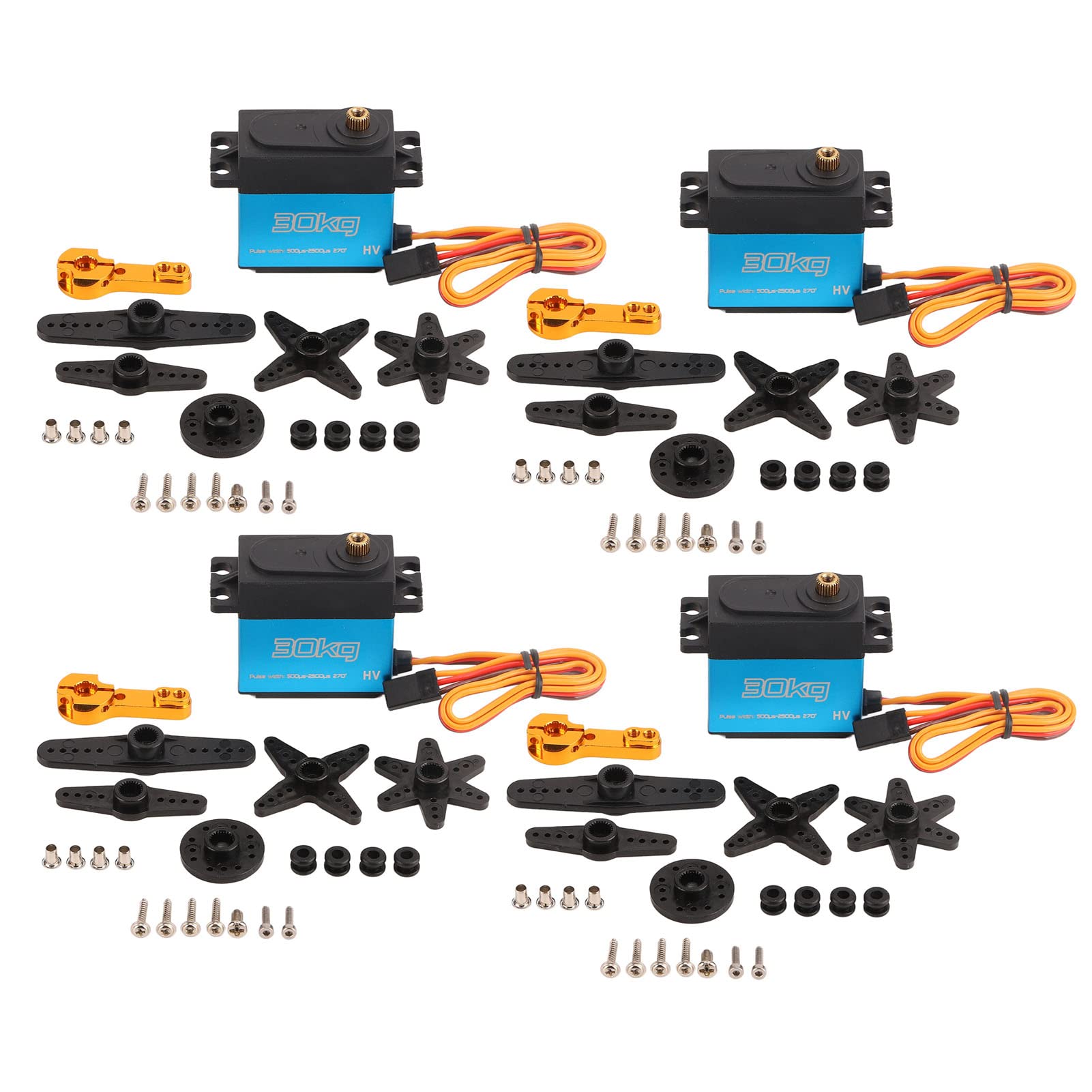 INJORA RC Servo 35KG Imperméable Brushless Servo Moteur Grand Couple Numérique Servo avec 25T Servo Bras Corne Haute Tension Engrenage Métallique pour 1/10 1/8 RC Modèle Voiture