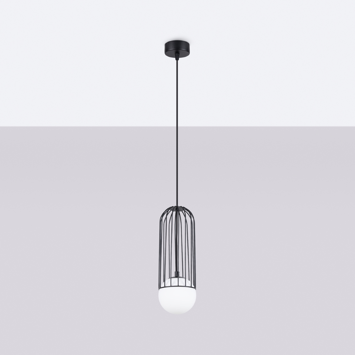 Lampa wisząca ZYNEX 1 czarna LED 4000K - 12x12x115cm Sollux