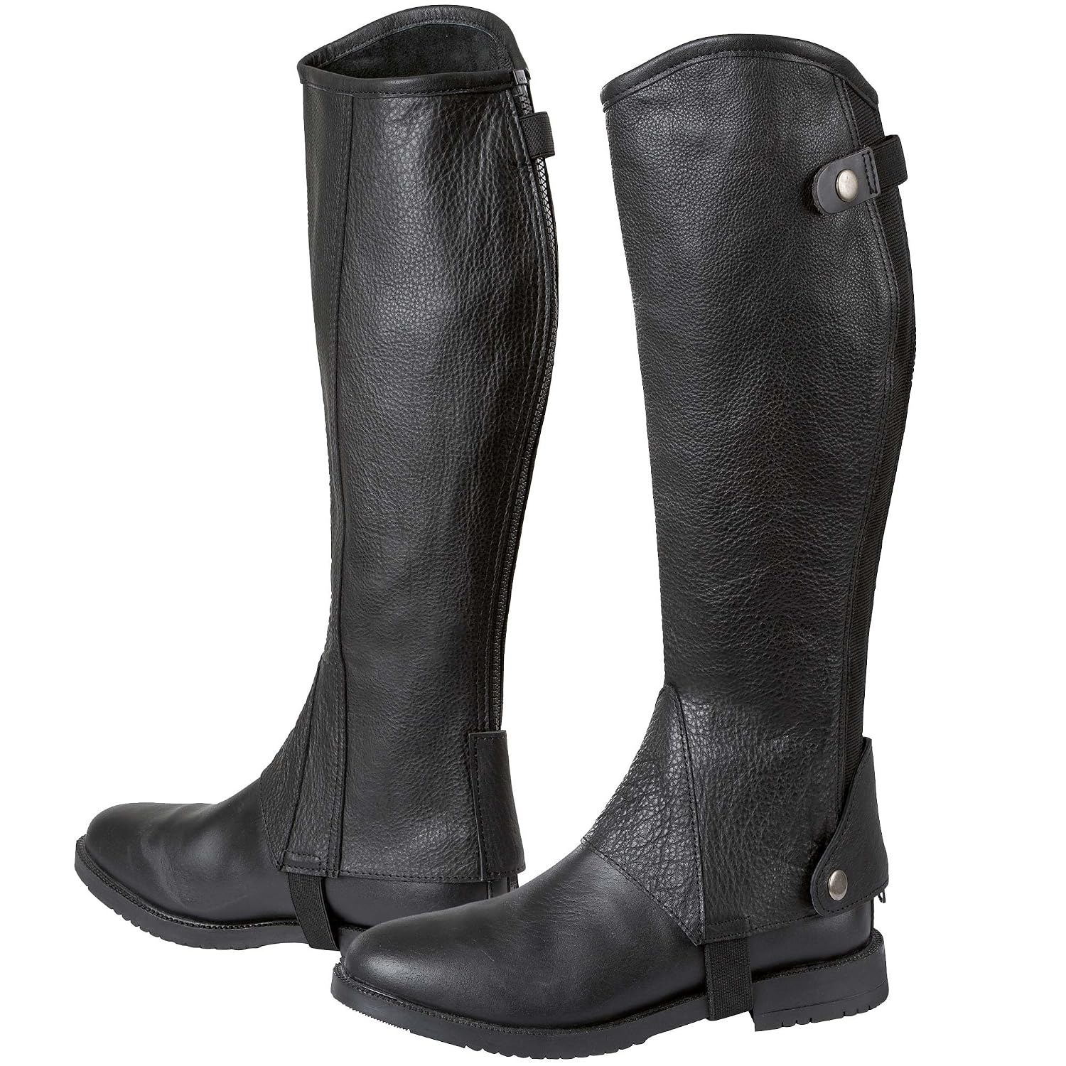 Versión en español — Minichaps en Cuir pour Cheval Elasto Noir Taille M ...