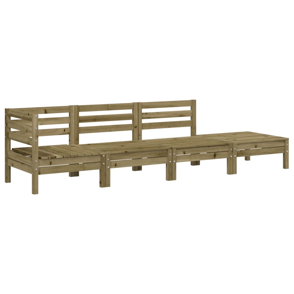 Salon bas de jardin en Bois Marron 4 personnes - 2