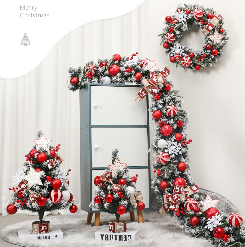 Corona natalizia, ghirlanda di ghirlande bianche verniciate a spruzzo, ghirlanda mista, decorazione natalizia, 2 metri, rosa. - 6