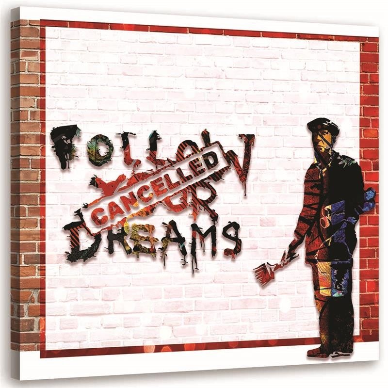 Obraz na płótnie, Banksy - Cancelled Dreams Street Art 30x30