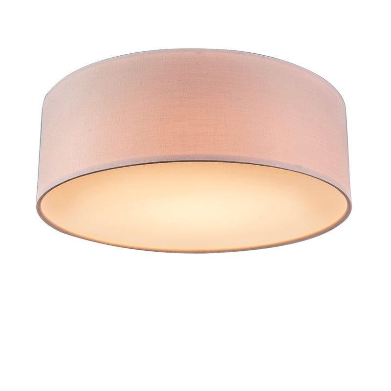 Lampa sufitowa różowa 30 cm z wbudowanym LED - Drum LED