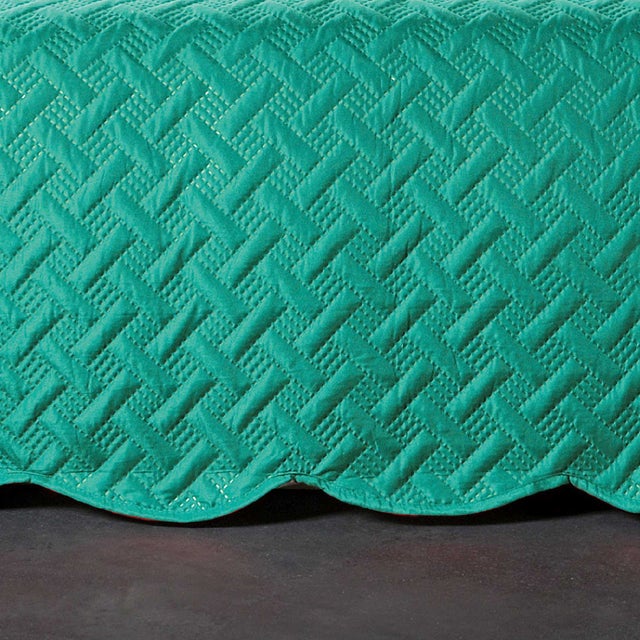 Boutis contemporain vert émeraude - 150x150cm - Vert emeraude