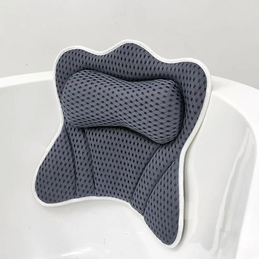 Cuscino Vasca Da Bagno In Mesh 4D - Con 6 Ventose, Supporto Per Collo E Schiena, Ideale Per Relax - Foto 5