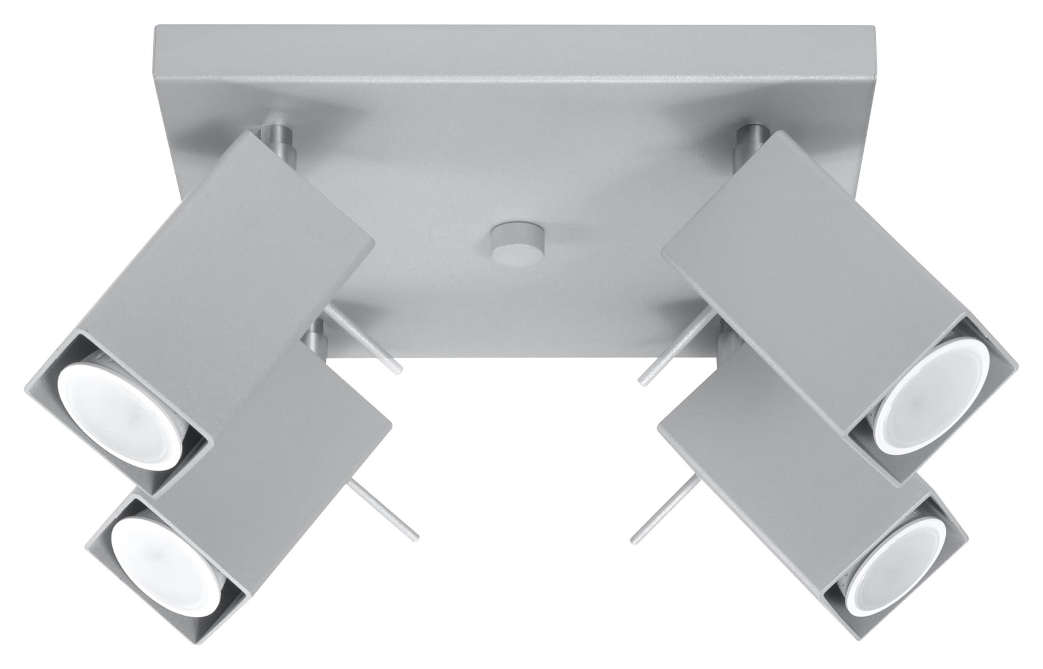 Lampa sufitowa wisząca Merida szaro-chromowana 4xGU10x40W wym: 25 x 25 cm metal Sollux Lighting