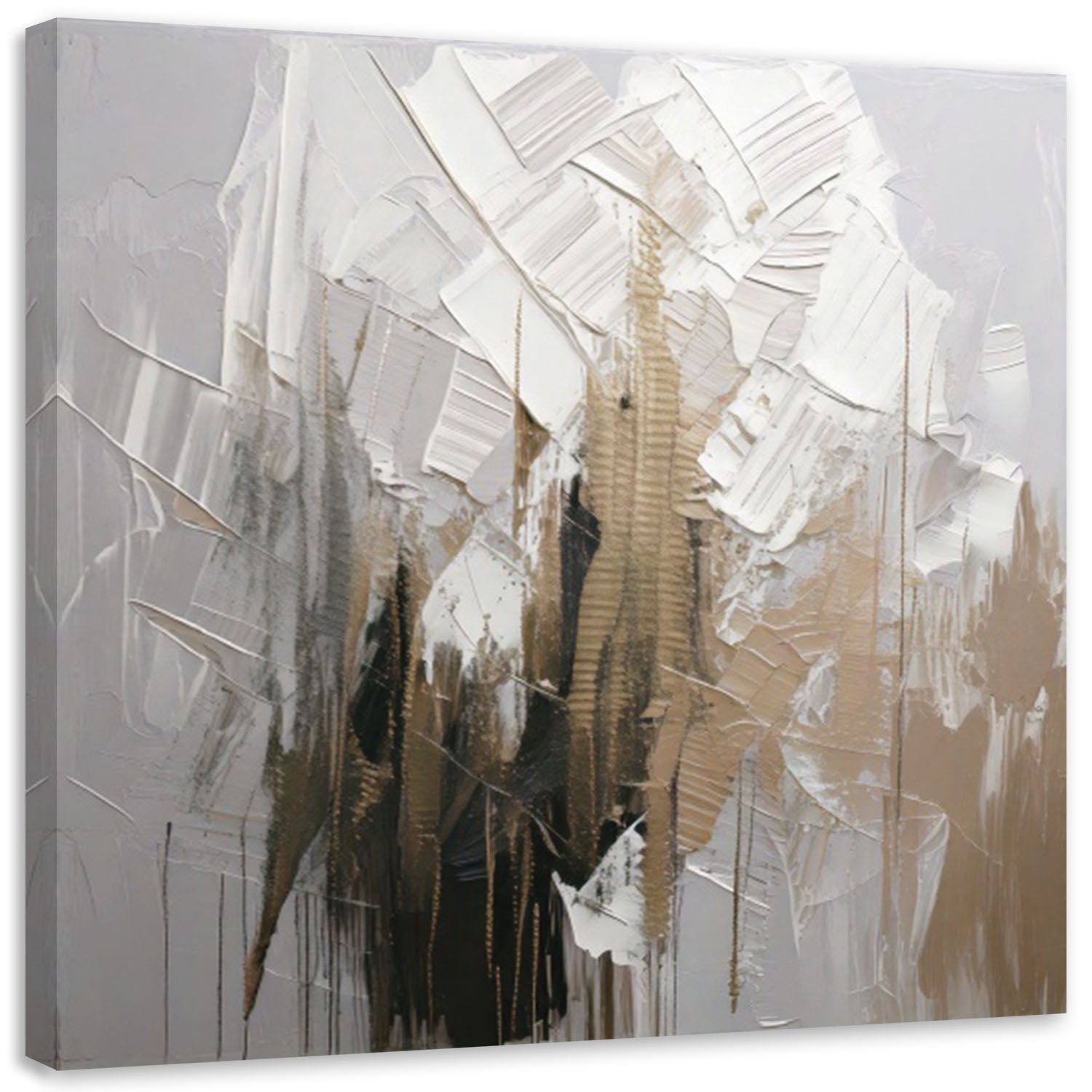 Obraz do salonu, Abstrakcja Tekstura Neutralne Barwy 60x60