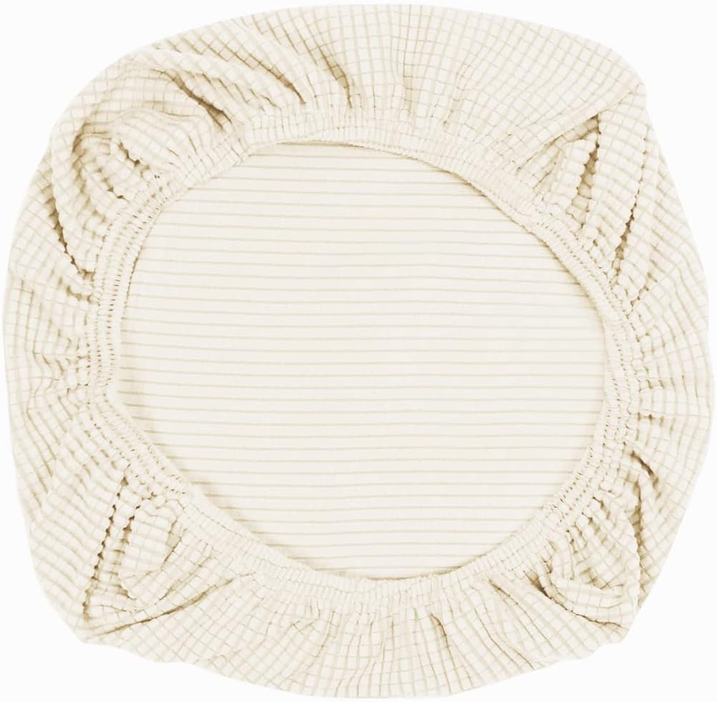 Beżowy, elastyczny pokrowiec na krzesło - Zmywalny, idealny na krzesła biurowe, do restauracji, barów i na wesela.