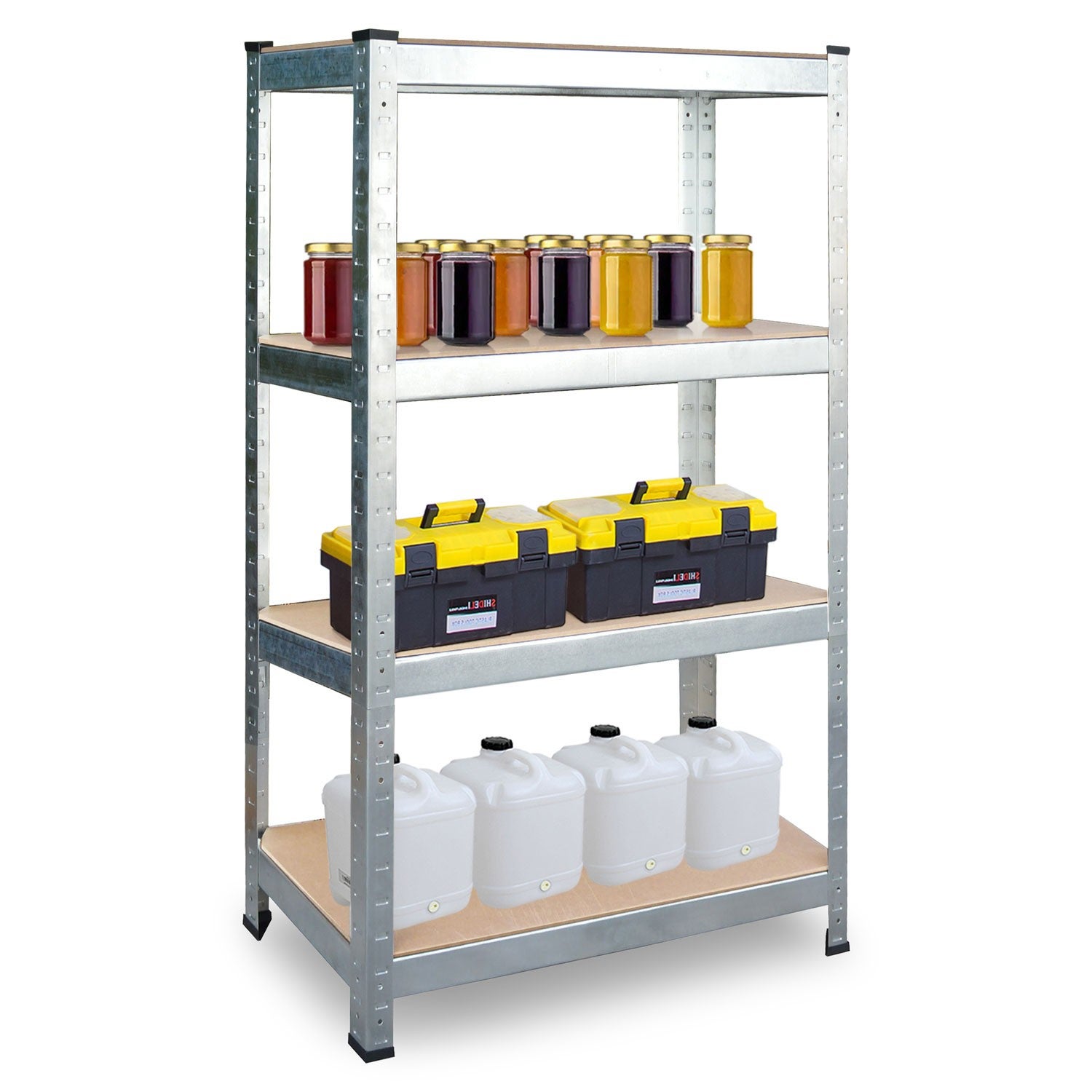 Zestaw 2x regał magazynowy Plonos metalowy garażowy 180x90x40 cm - 4