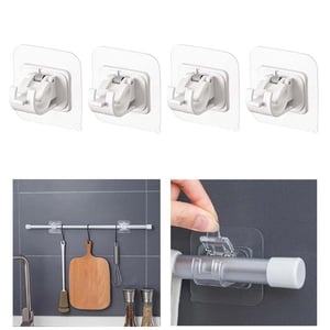 20 Ganci Autoadesivi Bianchi Per Tende E Chiavi, Piccoli Ganci Porta Asta In Plastica Per Bagno E Cucina, Facili Da Installare