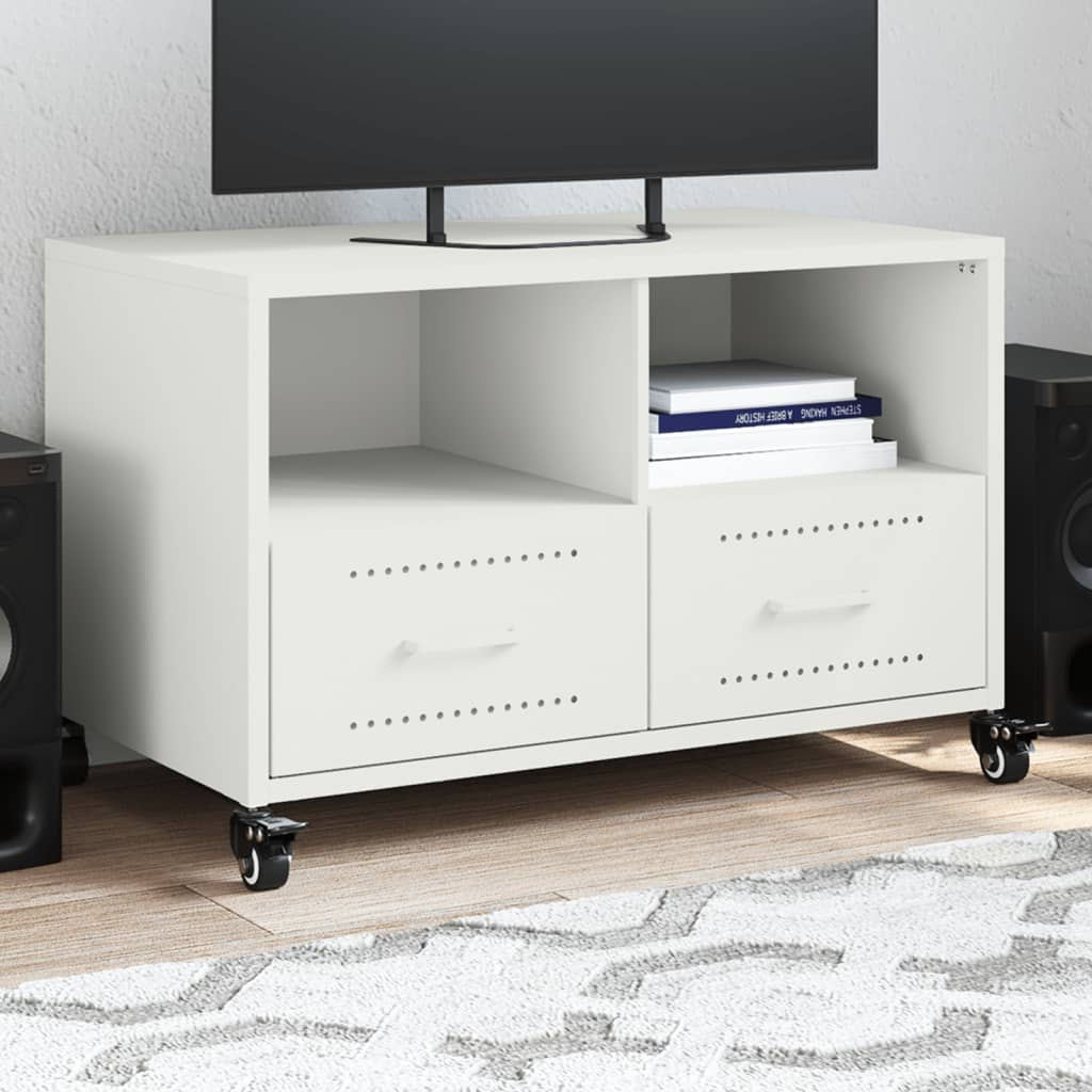 Grand Meuble TV Blanc Laqué But - Bois - 153 Cm