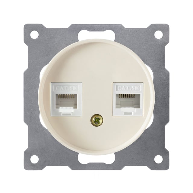 Prise double 2xRJ45, Cat.5e UTP-