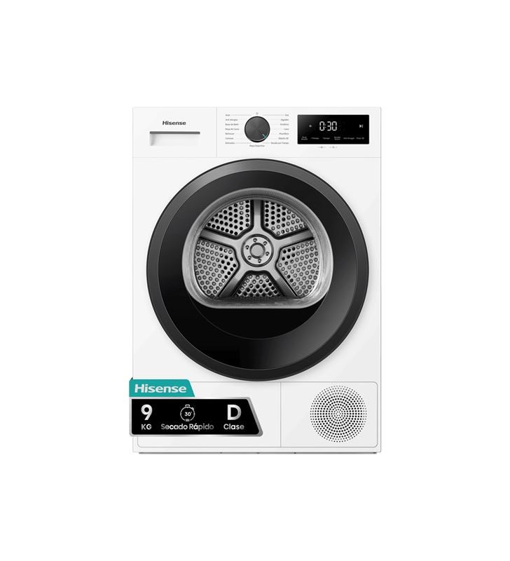 Secadora de condensación Hisense DH1I900UWDC 9 kg Clase D con bomba de calor y control táctil - Imagen 3