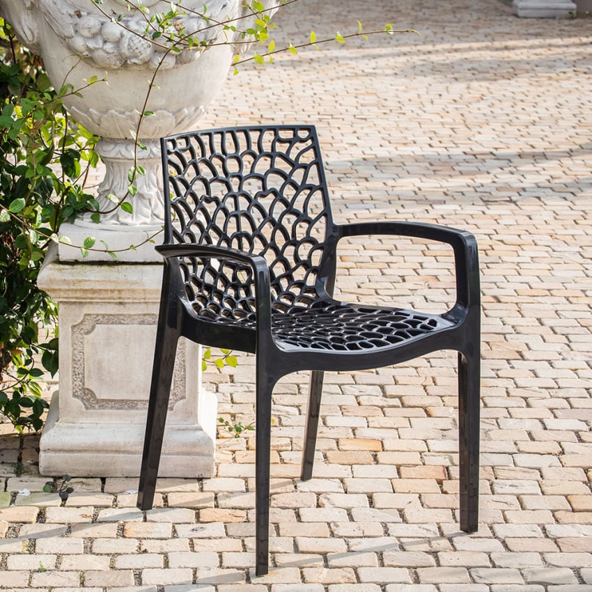 Chaise en polypropylène accoudoirs jardin café Grand Soleil Gruvyer Arm - 9