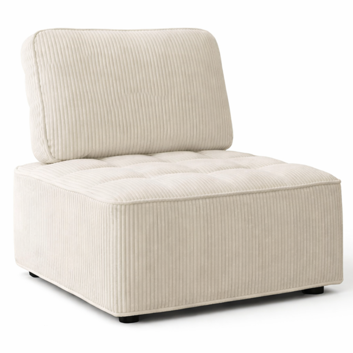 Module de canapé et fauteuil ALFIE en velours côtelé beige - 2