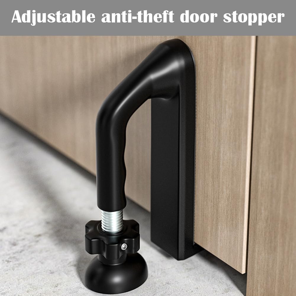 Bloque-porte portable, anti-effraction, dispositif de sécurité portable, anti-effraction, double protection réglable, dispositif de sécurité (noir) - 3