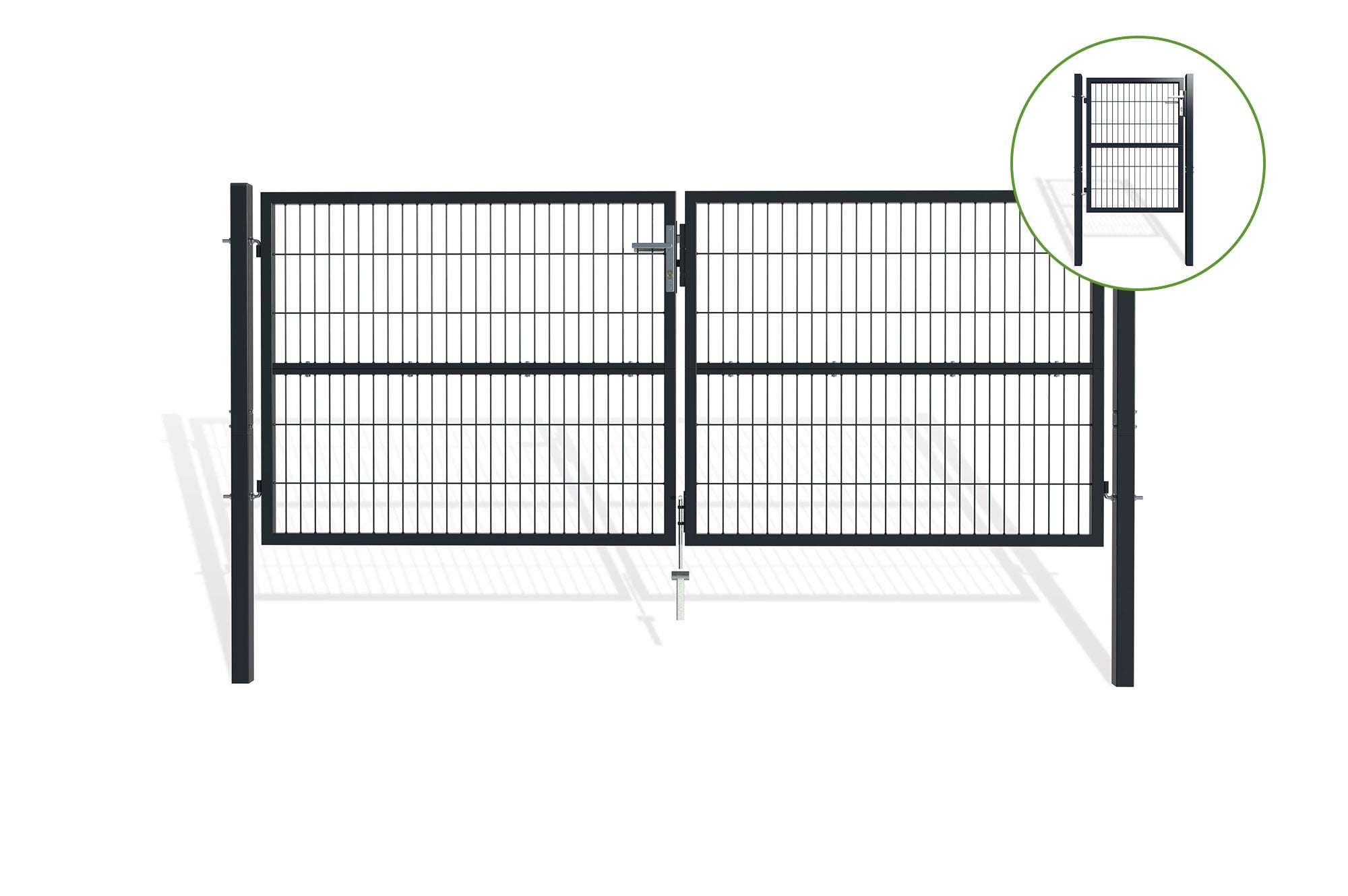 Brama siatkowa RAZO 3m wys. 120cm + bramka RAZO 1m wys.120cm szara