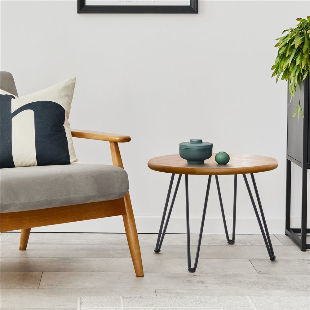 Lot de 4 Pieds Épingle en Métal Pieds de Table Basse Bricolage 20 Vis 4 Protège Pieds 40 cm de Haut Noir Yaheetech - 2