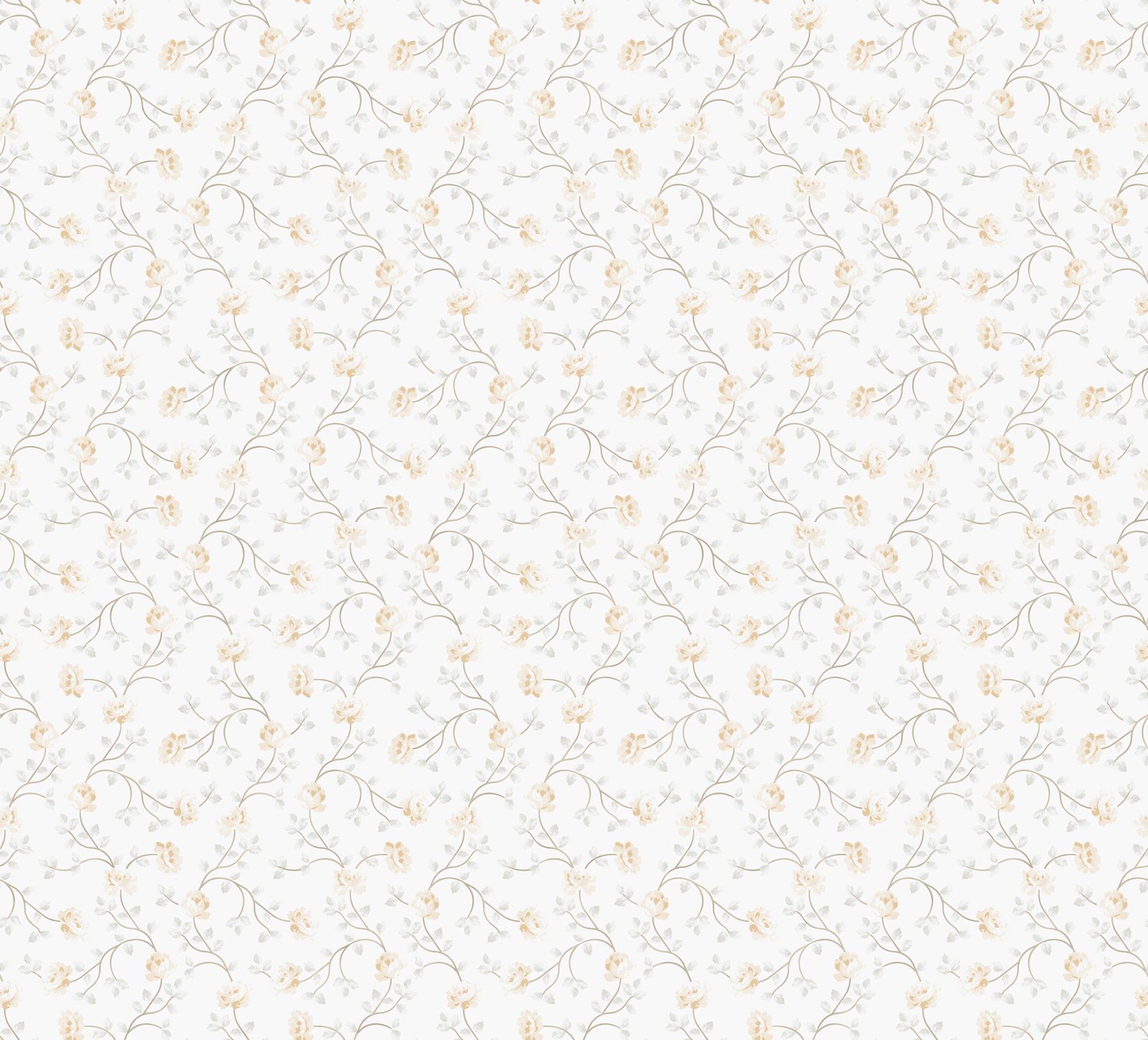 Tapeta kwiaty białymIżółtym - 53 cm x 10 m - SANDERS &amp; SANDERS