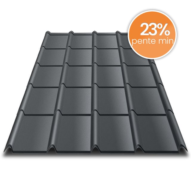 Tôle imitation tuile emboîtable - BACACIER Tuile R Area® | 1178 x 912 mm - 1.00 m² Anthracite mat