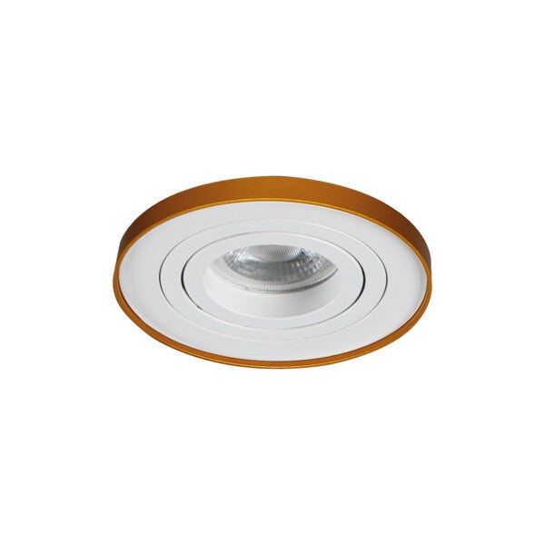 Oprawa sufitowa wpuszczana oczko Tiny biało-złota 1xGX5.3 / GU10x10W okrągła ruchoma IP20 wym: 3,7 x 9,8 x 9,8 cm aluminium Kanlux