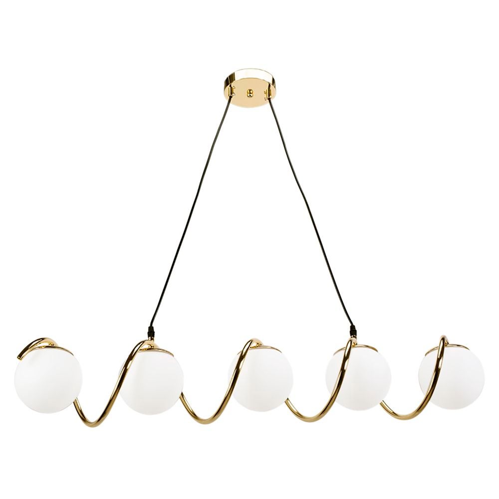 Lampa Sufitowa Wisząca Toolight App1780-5Cp Biały, Złoty, Złoty Szczotkowany