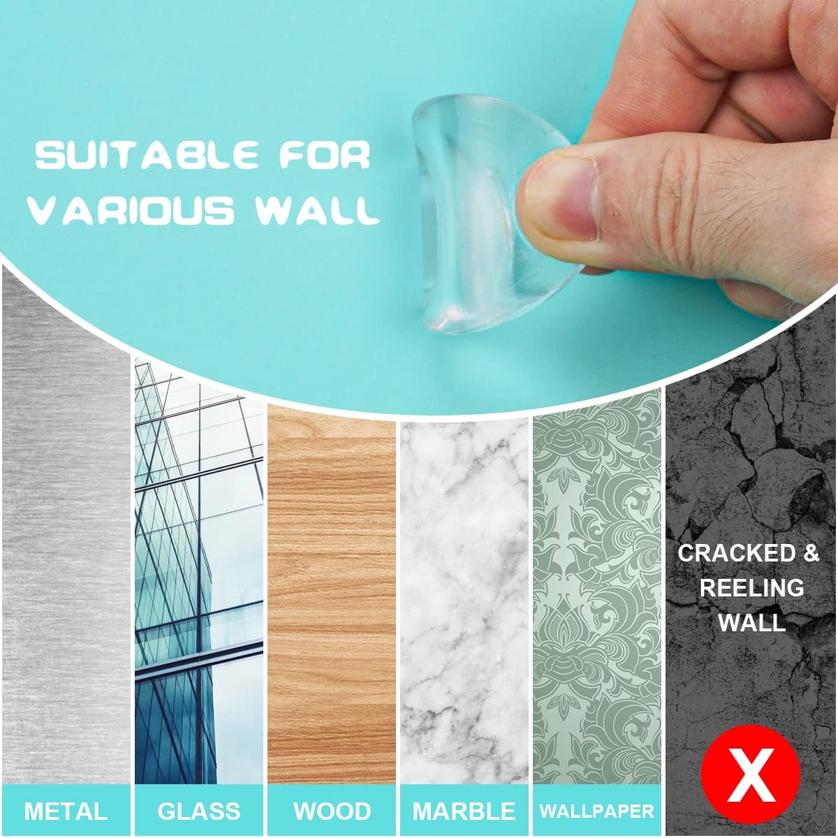 Butée de Poignée de Porte Murale,12PCS Butée de Porte Adhésive Transparentes Butoirs de Porte en Silicone Avec Puissant Stop Porte - 5