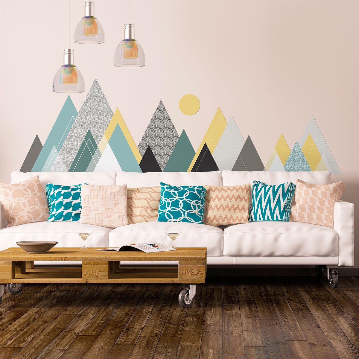 Adesivo montagna scandinavo nevada - Sticker adesivo - adesivi murali - 110x165cm - 5