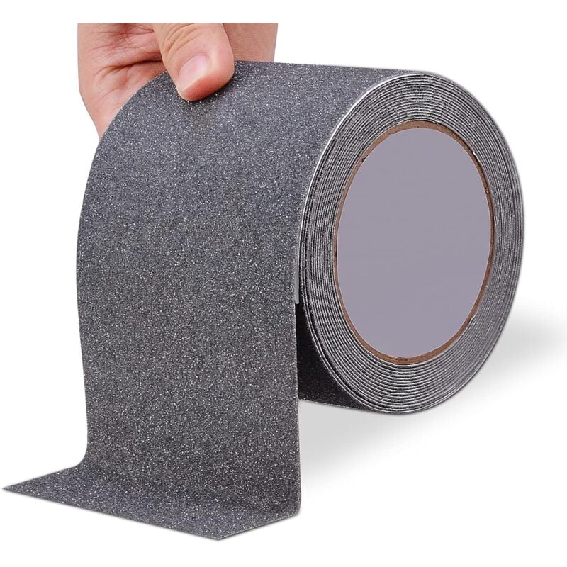Wytrzymała taśma antypoślizgowa do schodów, wodoodporna, do stosowania na zewnątrz i wewnątrz, 10 cm x 5 m, rolka antypoślizgowa do schodów