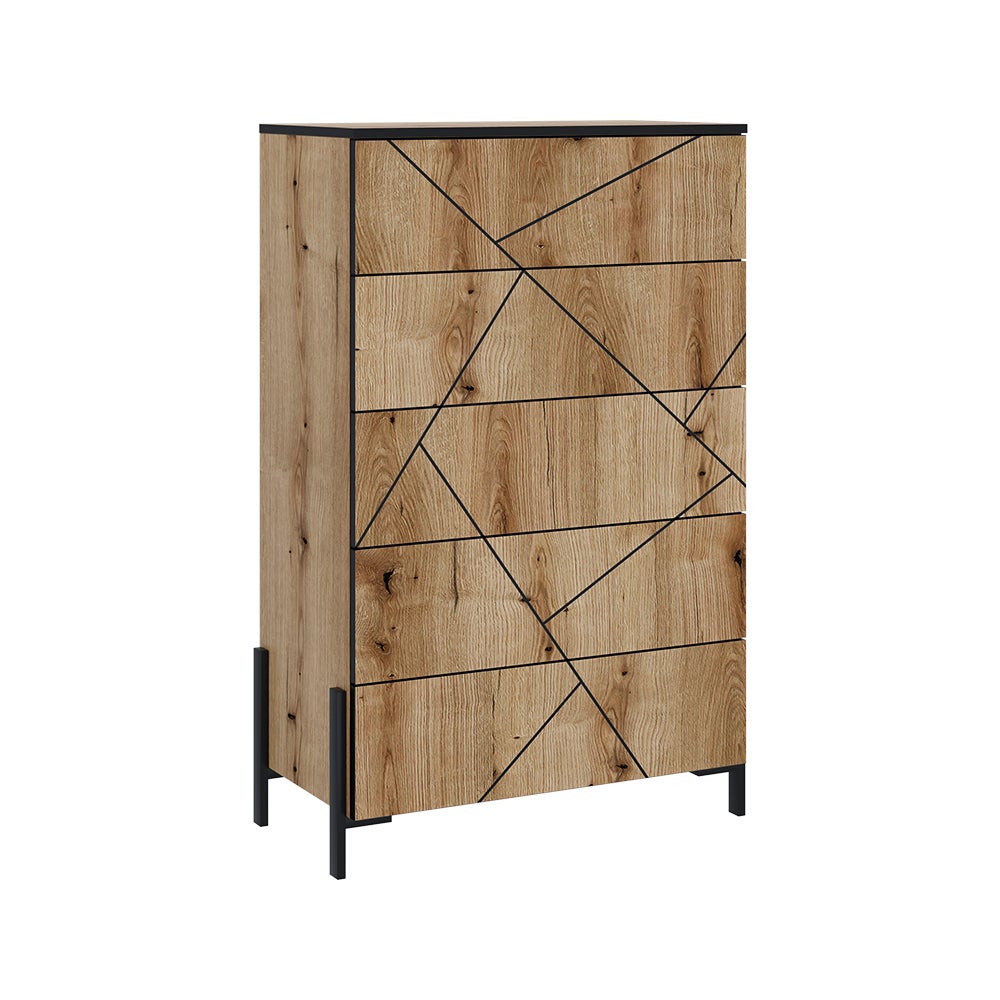 Vicco Kredens Hatto, Dąb, 78 x 120 cm z 5 szufladami