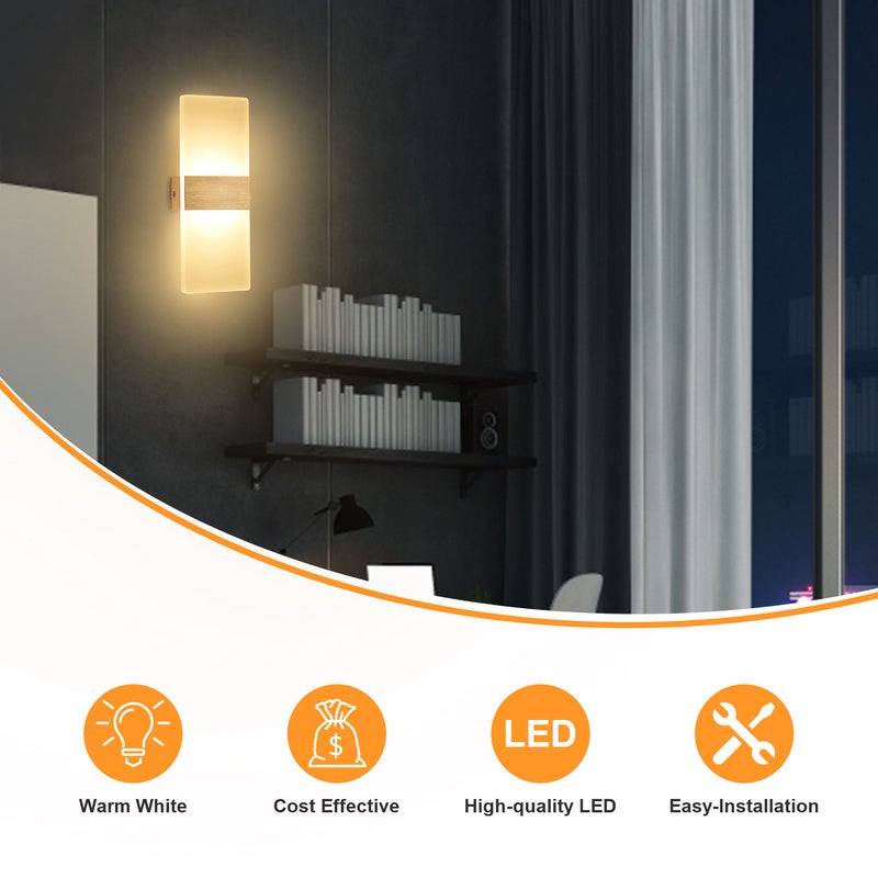 Applique murale LED 12W Lampe de couloir Intérieur Spot mural Extérieur Lampe de couloir Blanc chaud - 3