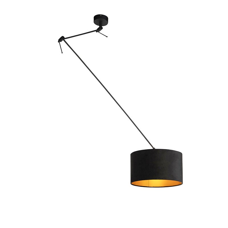 Qazqa nowoczesny lampa wisząca - Blitz - czarny, max. 60w, kompatybilny z żarówką LED, e27, 38cm oświetlenie wewnętrzne