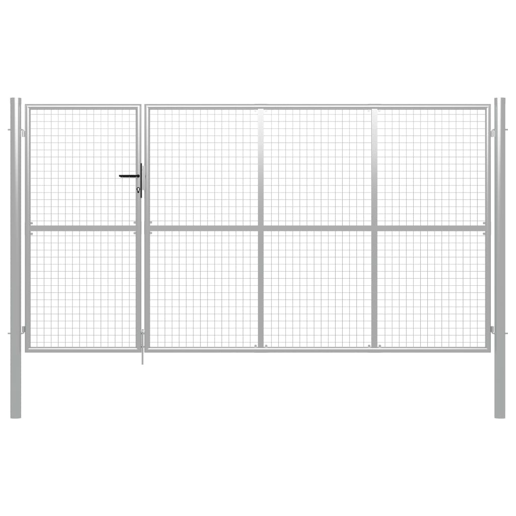 Puerta de acero 350 x 150 cm plata