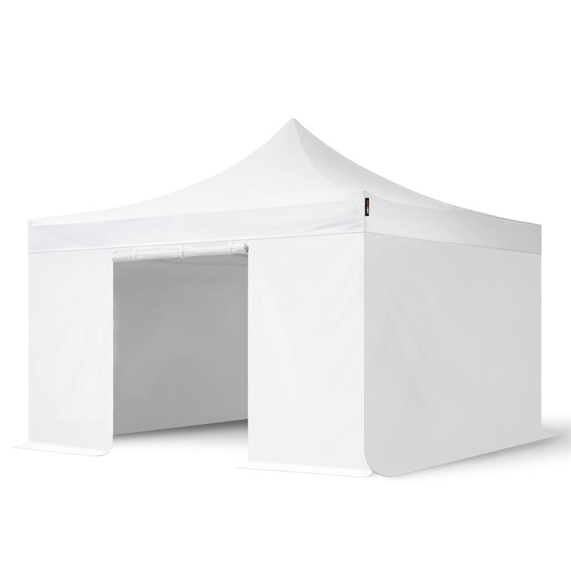 4x4 m Namiot Ekspresowy PROFESSIONAL Alu 40 mm, ze ścianami bocznymi, bez okien, biały