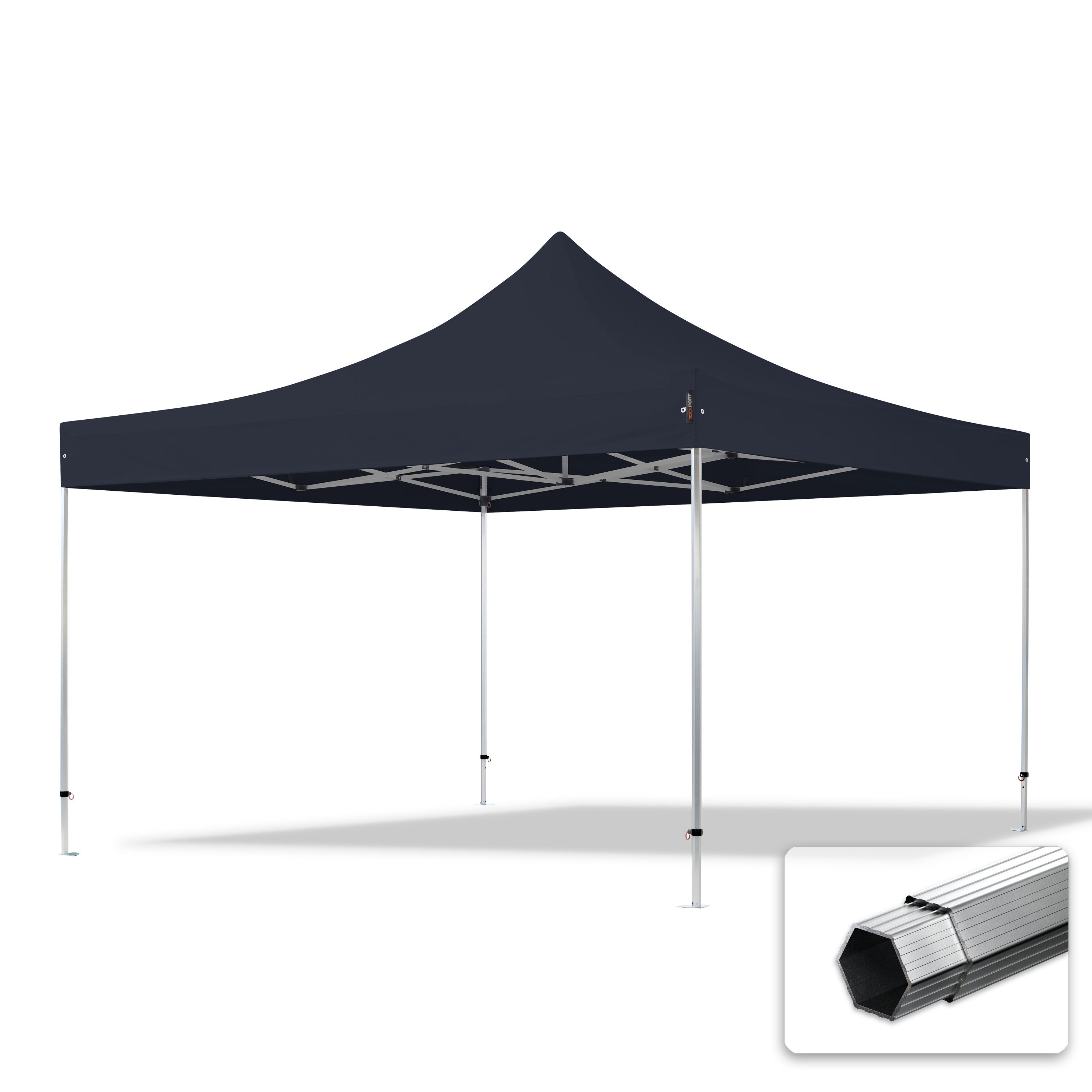 4x4 m Namiot Ekspresowy, PROFESSIONAL Alu 40mm, trudnopalny, czarny
