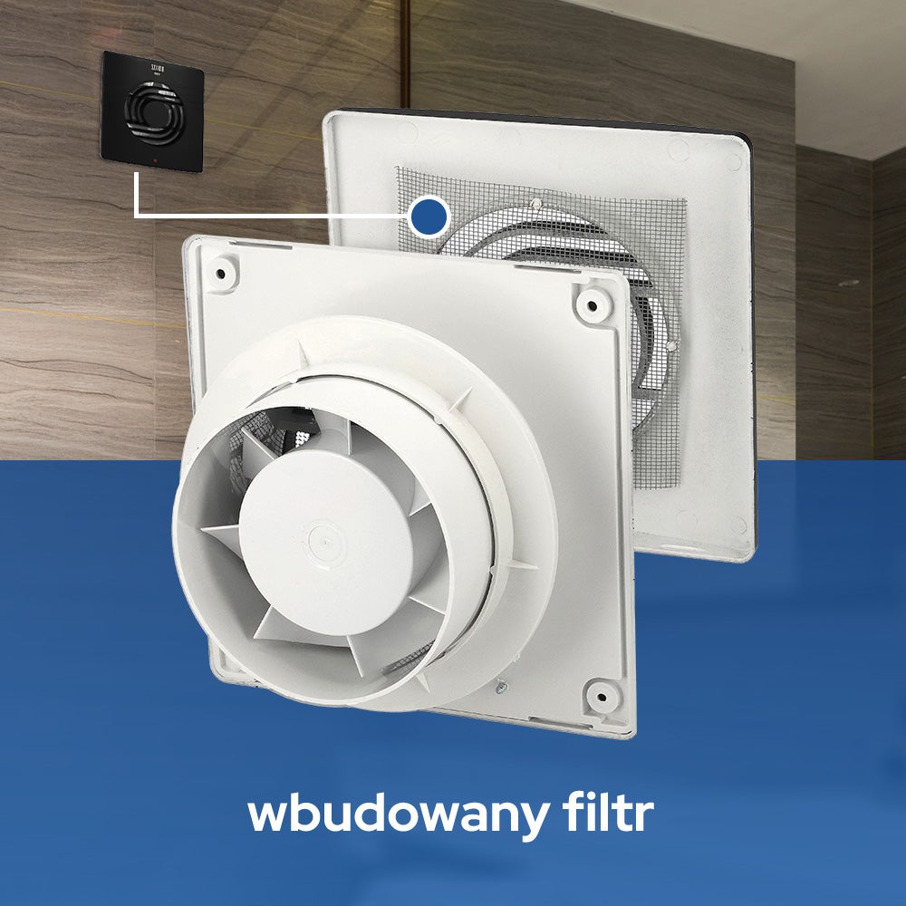 Ventilateur d'extraction du mur 100 mm en plastique CLASSIC blanc 500.000.100 HOROZ ELECTRIC - 3