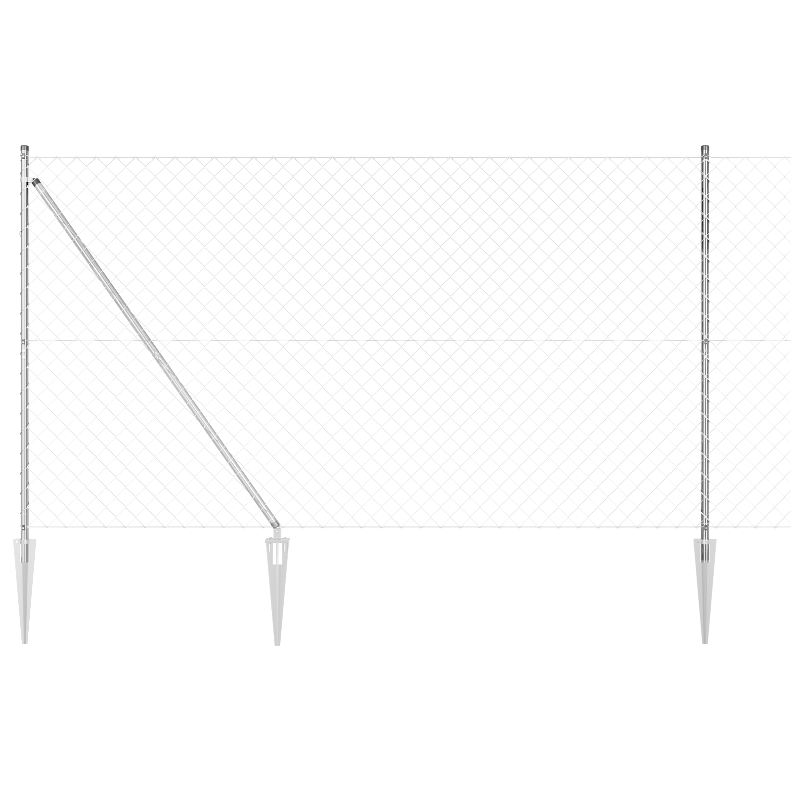Słupek ogrodzeniowy. Srebrny 10 x 1,6 m (siatka 60 x 60 mm) vidaXL
