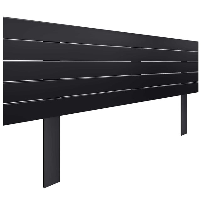 DHOME Tête de lit en bois recyclé MDF Style Palette Horizontale avec Pieds Lit en Palette Accessoires Inclus (160cm, Noir Solide)