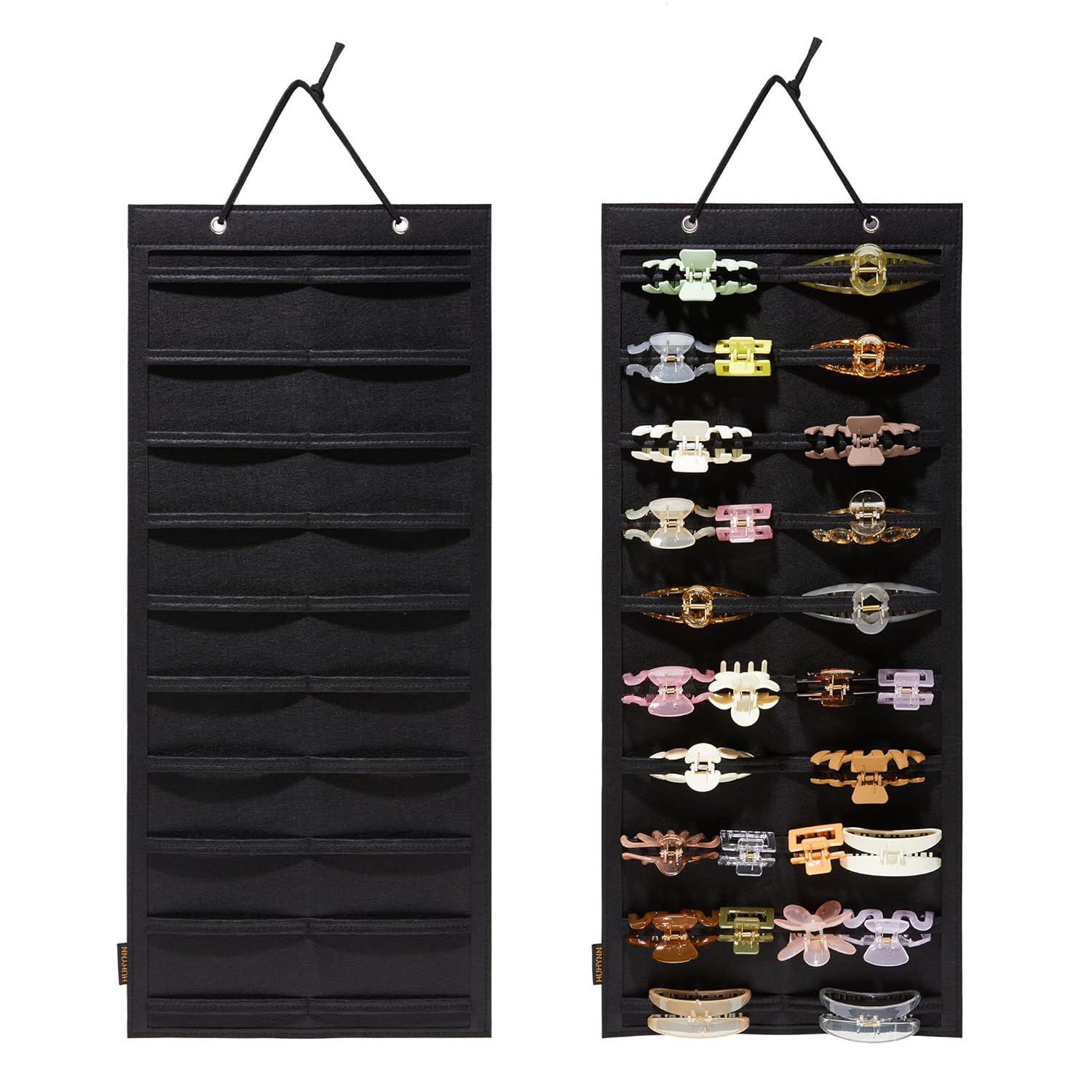 LELE LIFE Organizer Da Parete Per Accessori Capelli - Supporto Autoadesivo In Acrilico Con Aste E Contenitore Per Scrunchies, Clip E Gioielli, Trasparente - 3