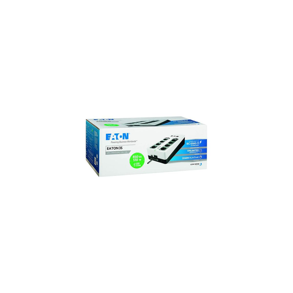 Onduleur EATON 3S 850VA 3S850F 8 prises+ 2USB-A - 5