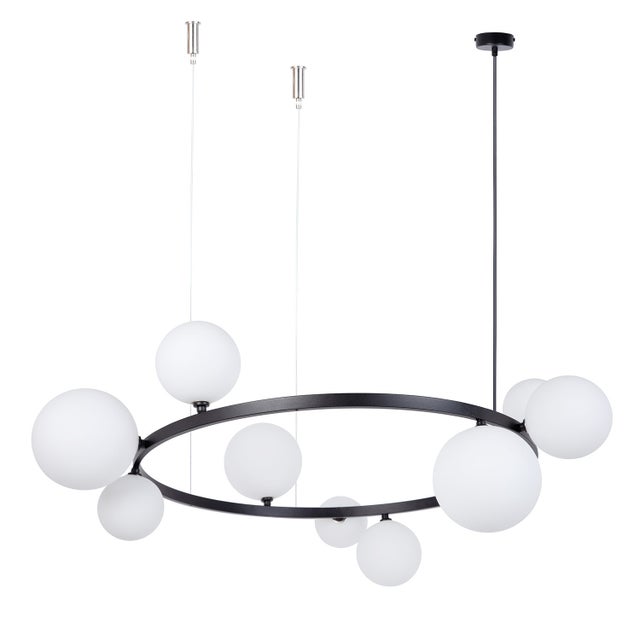 Lampa wisząca Bolero czarno-biała 9xG9x12W wym: 150 x 92 x 92 cm metal SIGMA